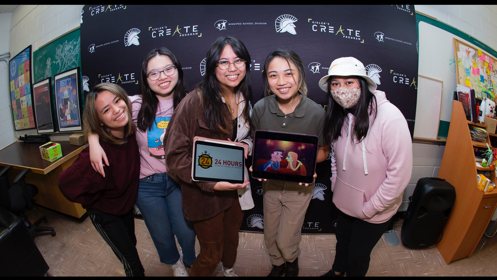 Sisler CREATE's Team Clam won first place for high school students and seventh overall in the 24 HOURS Animation Challenge.